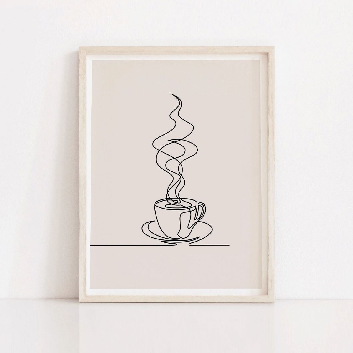 Coffee Cup Downloadable Print Abstract Coffee Simple Art Coffee-lover Modern Kitchen Art